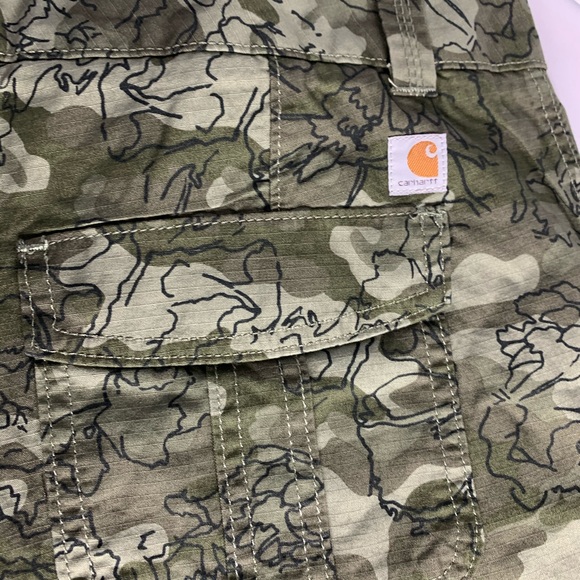 Carhartt Original Fit El Paso Shorts Green Camo - Picture 9 of 11